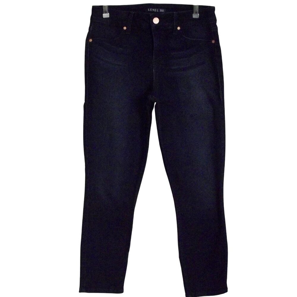 Level 99 Jeggings Womens 29 x 25" Crop Jeans Dark Dark Wash Mid Rise Skinny